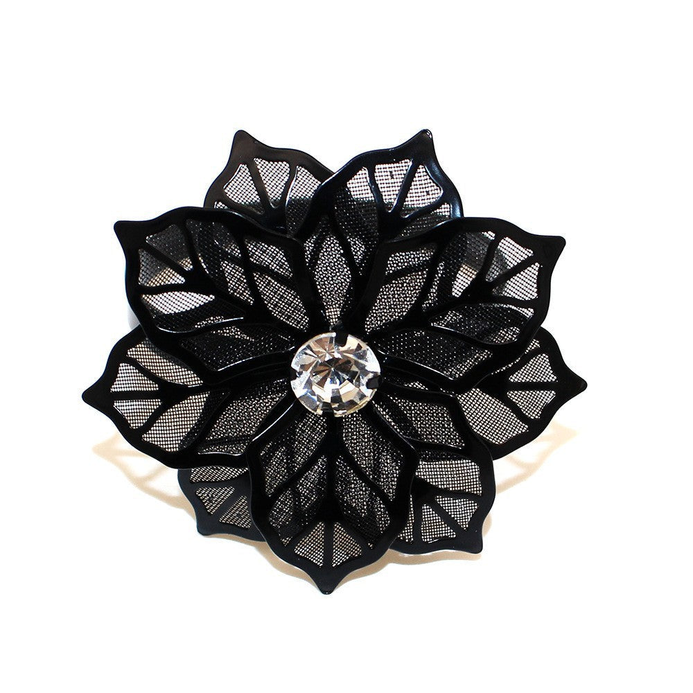 Black Rose Flower Napkin Rings For Table Decoration