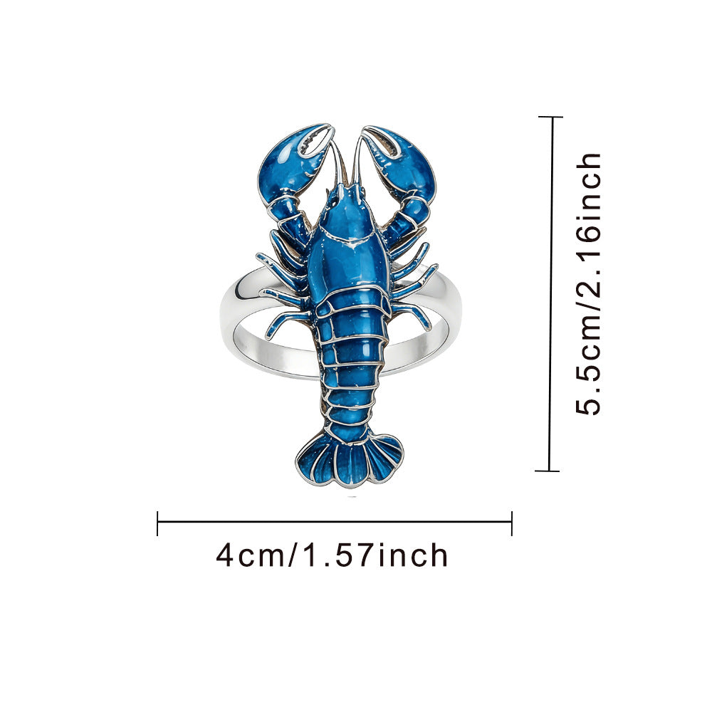 Blue Lobster Napkin Rings For Table Decoration