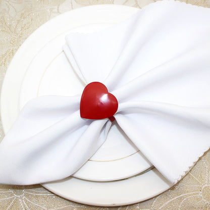 Red Heart Shaped Napkin Rings For Table Decoration