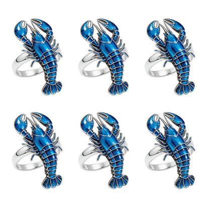 Blue Lobster Napkin Rings For Table Decoration