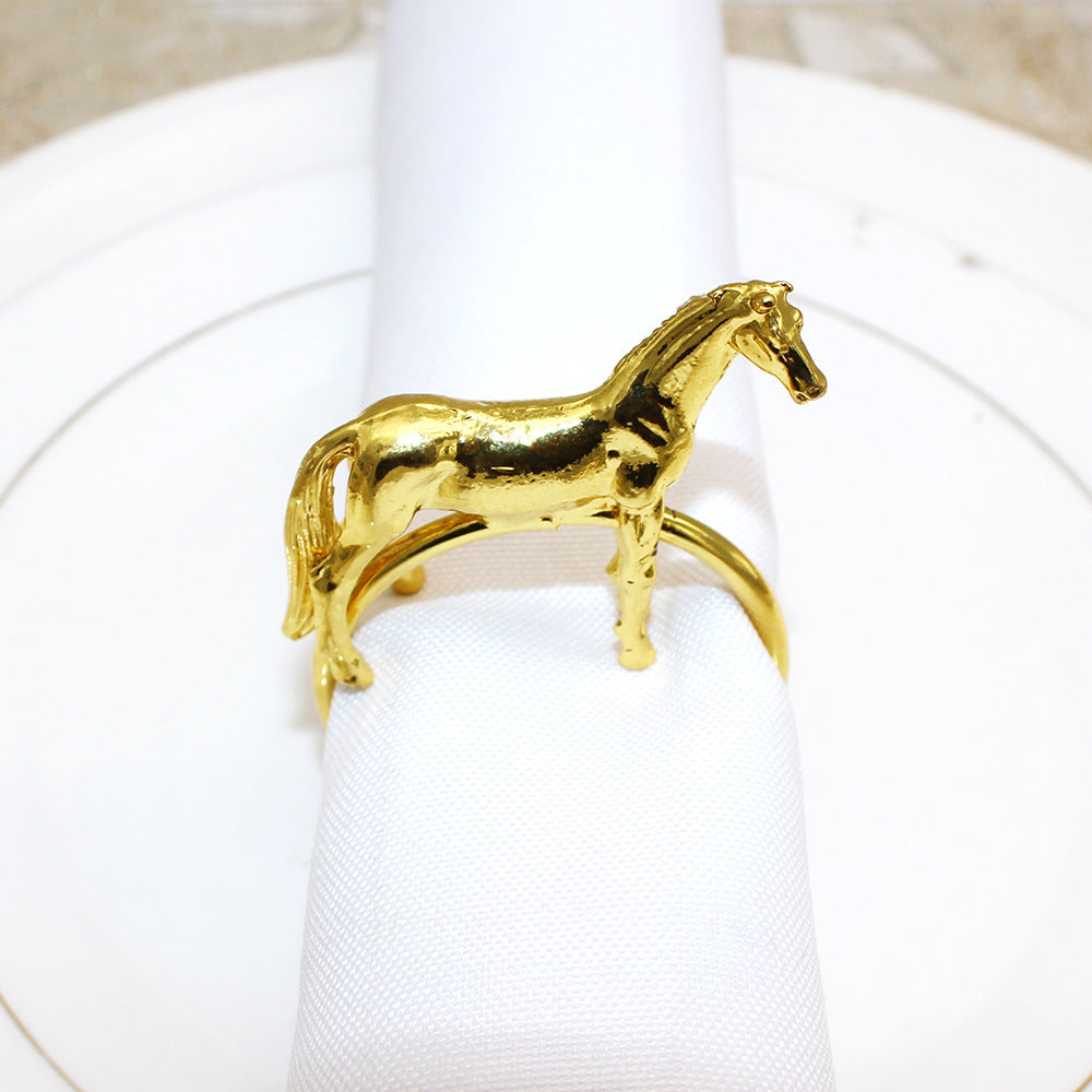 Gold Horse Napkin Rings For Table Decoration
