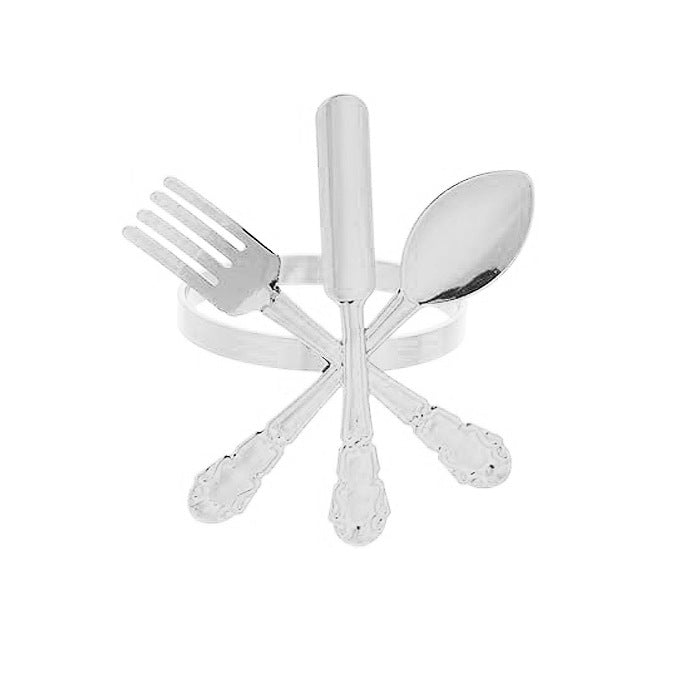 Silver Cutlery Napkin Rings For Table Decoration