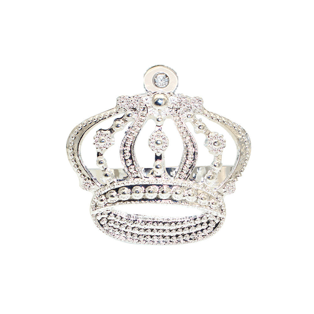 Silver Rhinestone Crown Napkin Rings For Table Decoration