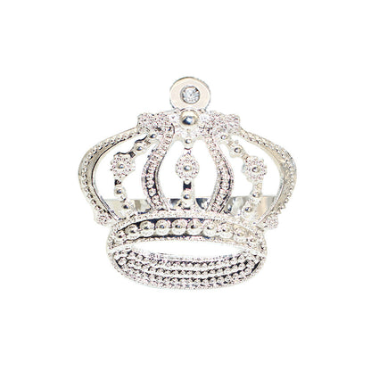 Silver Rhinestone Crown Napkin Rings For Table Decoration