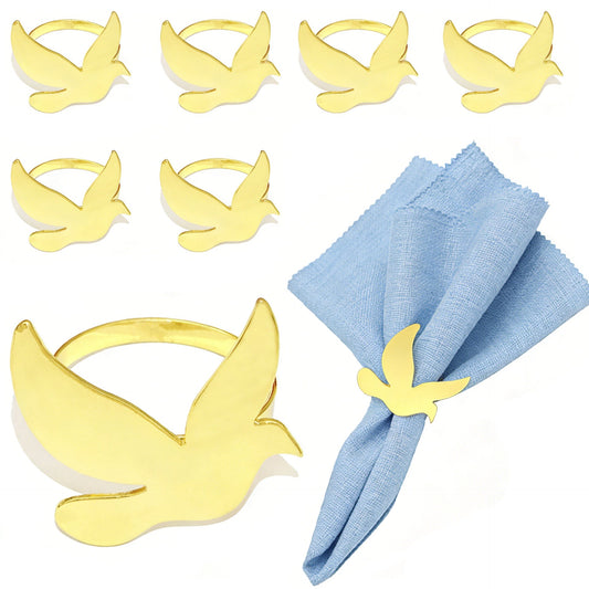 Gold Flying Dove Napkin Rings For Table Decoration