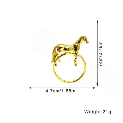 Gold Horse Napkin Rings For Table Decoration