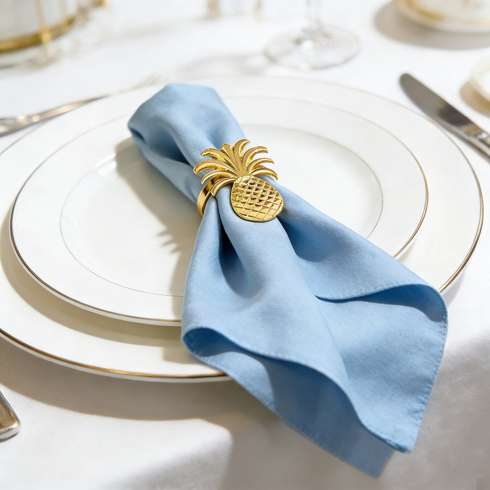 Gold Pineapple Napkin Rings For Table Decoration