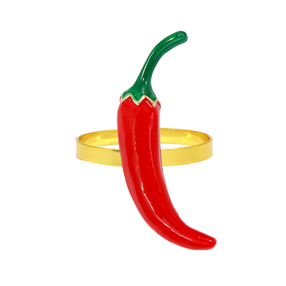 Red Chili Pepper Napkin Rings For Table Decoration