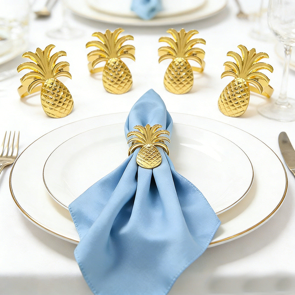 Gold Pineapple Napkin Rings For Table Decoration