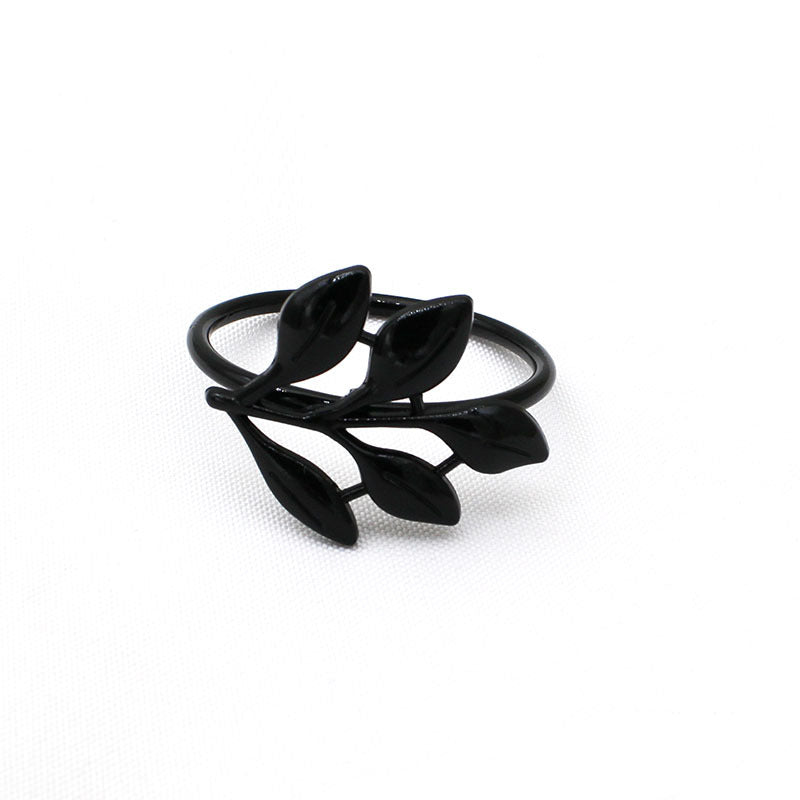 Black Leaf Napkin Rings For Table Decoration