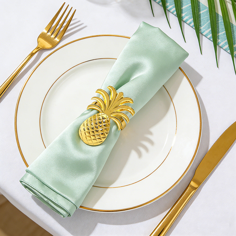 Gold Pineapple Napkin Rings For Table Decoration