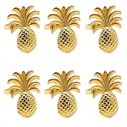Gold Pineapple Napkin Rings For Table Decoration