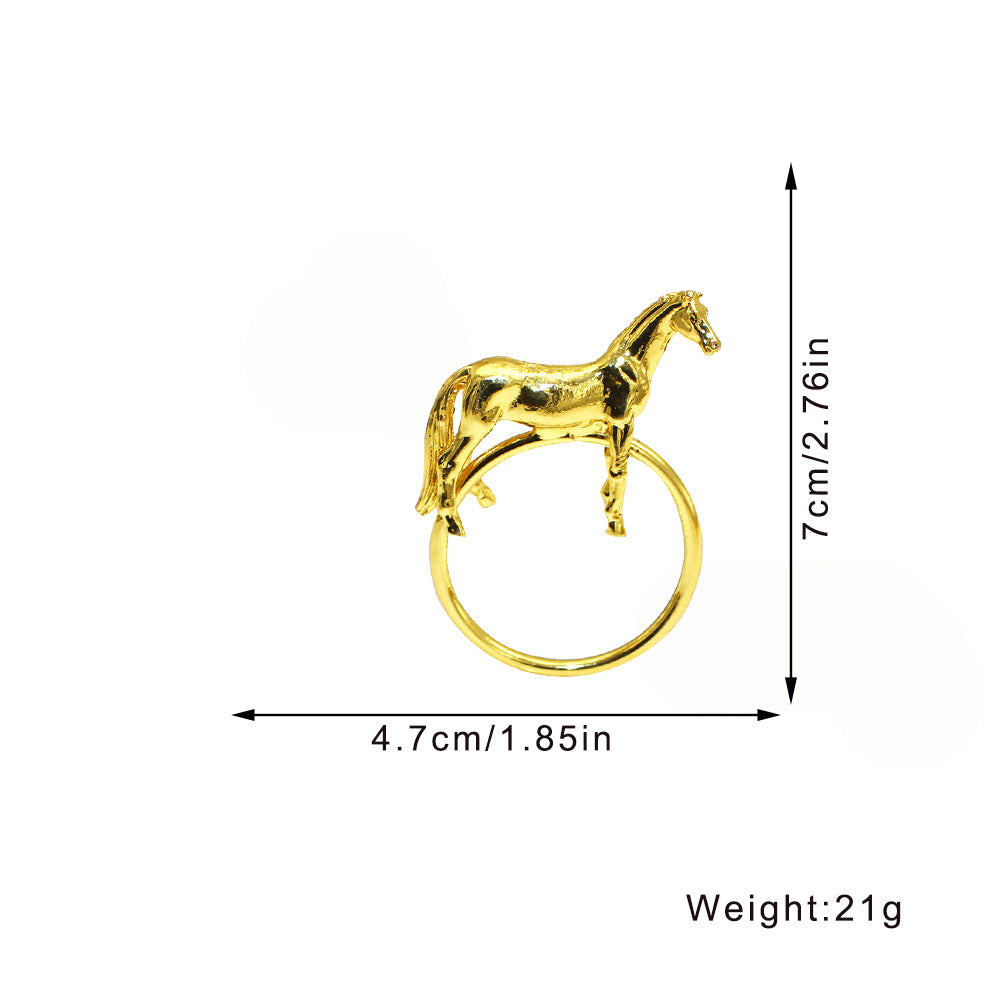 Gold Horse Napkin Rings For Table Decoration