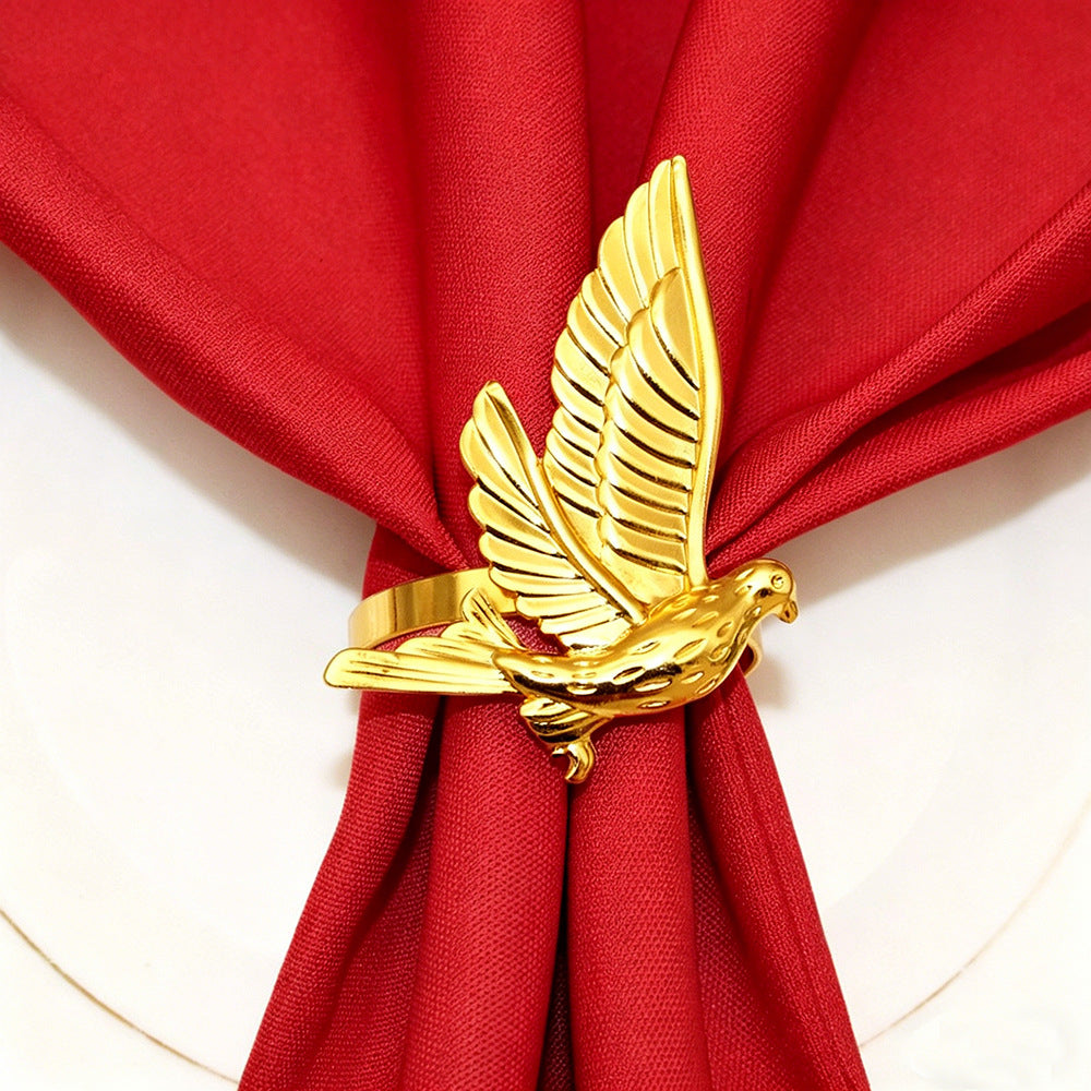 Gold Dove Napkin Rings For Table Decoration