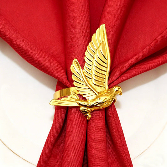 Gold Dove Napkin Rings For Table Decoration