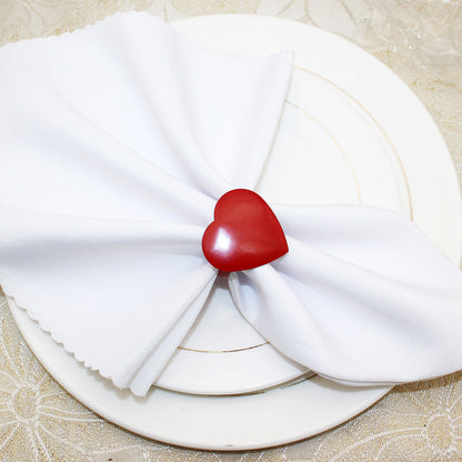 Red Heart Shaped Napkin Rings For Table Decoration