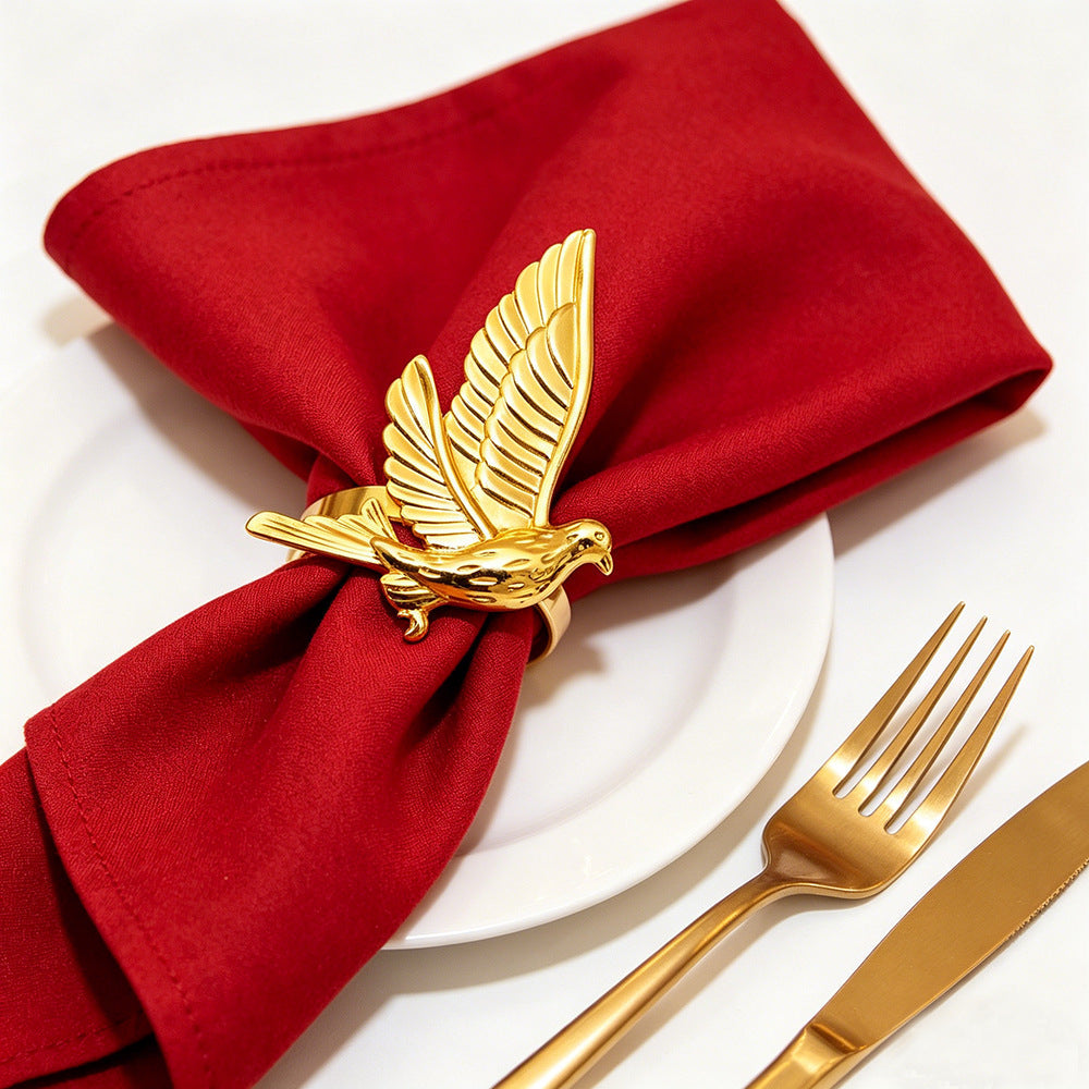 Gold Dove Napkin Rings For Table Decoration