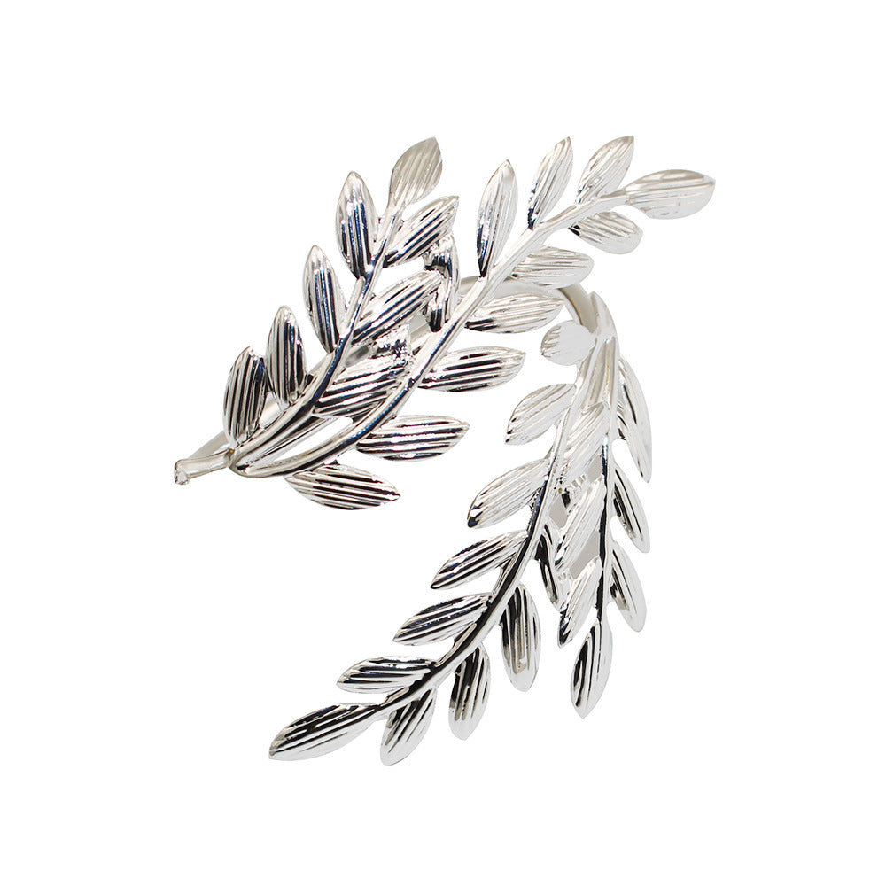 Silver Olive Branch Napkin Rings For Table Decoration