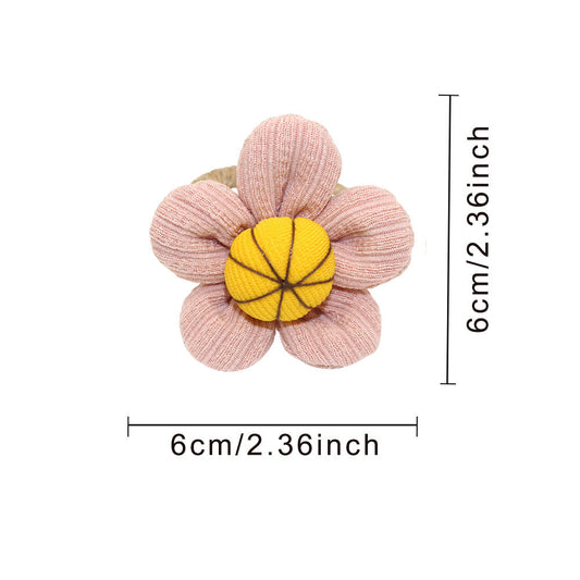 Pink Fabric Flower Napkin Rings For Table Decoration