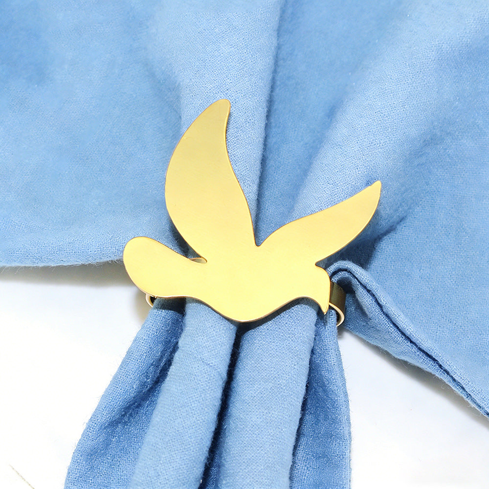 Gold Flying Dove Napkin Rings For Table Decoration