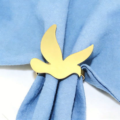 Gold Flying Dove Napkin Rings For Table Decoration