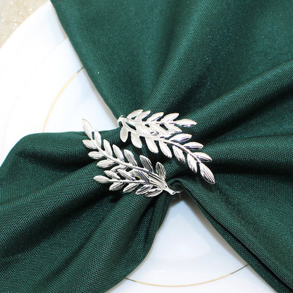 Silver Olive Branch Napkin Rings For Table Decoration