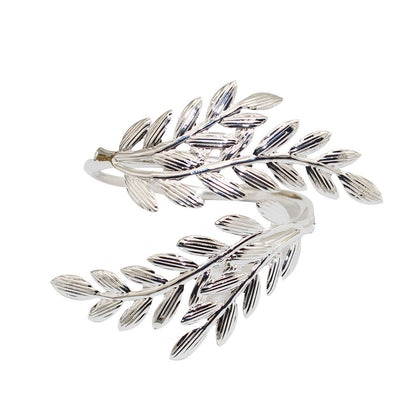 Silver Olive Branch Napkin Rings For Table Decoration