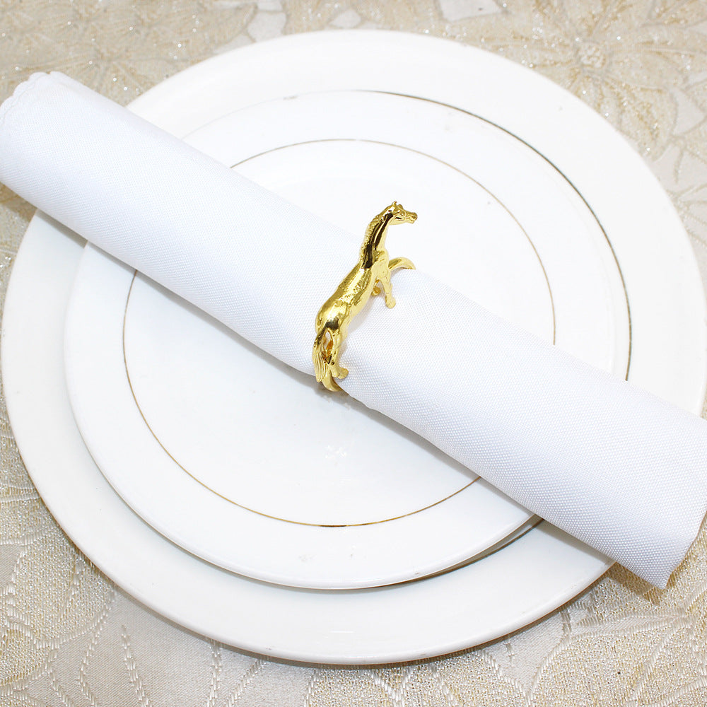 Gold Horse Napkin Rings For Table Decoration