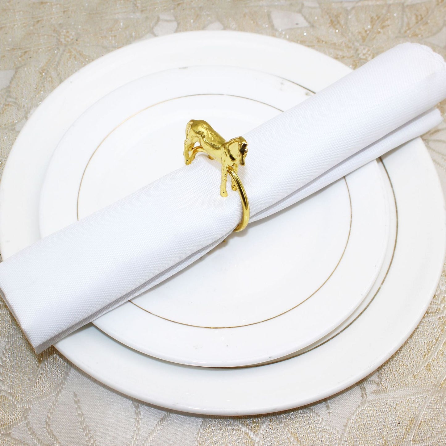 Gold Horse Napkin Rings For Table Decoration