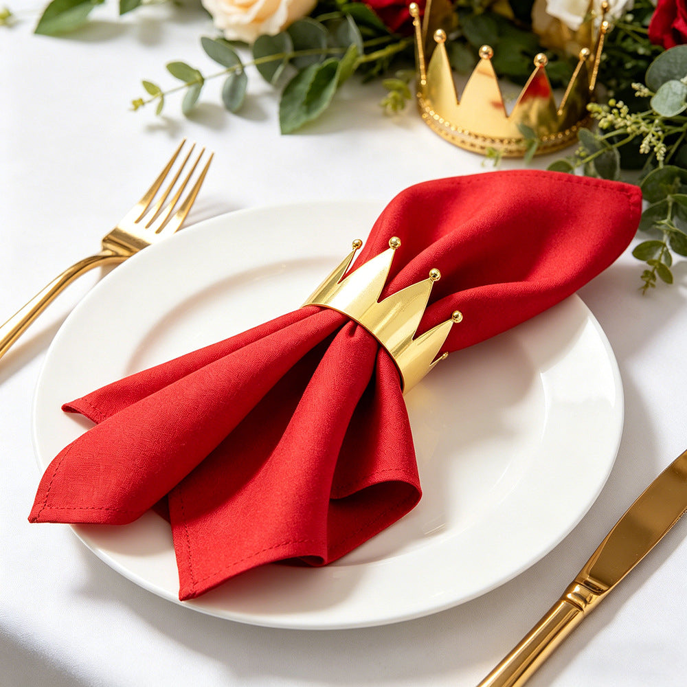 Gold Crown Napkin Rings For Table Decoration