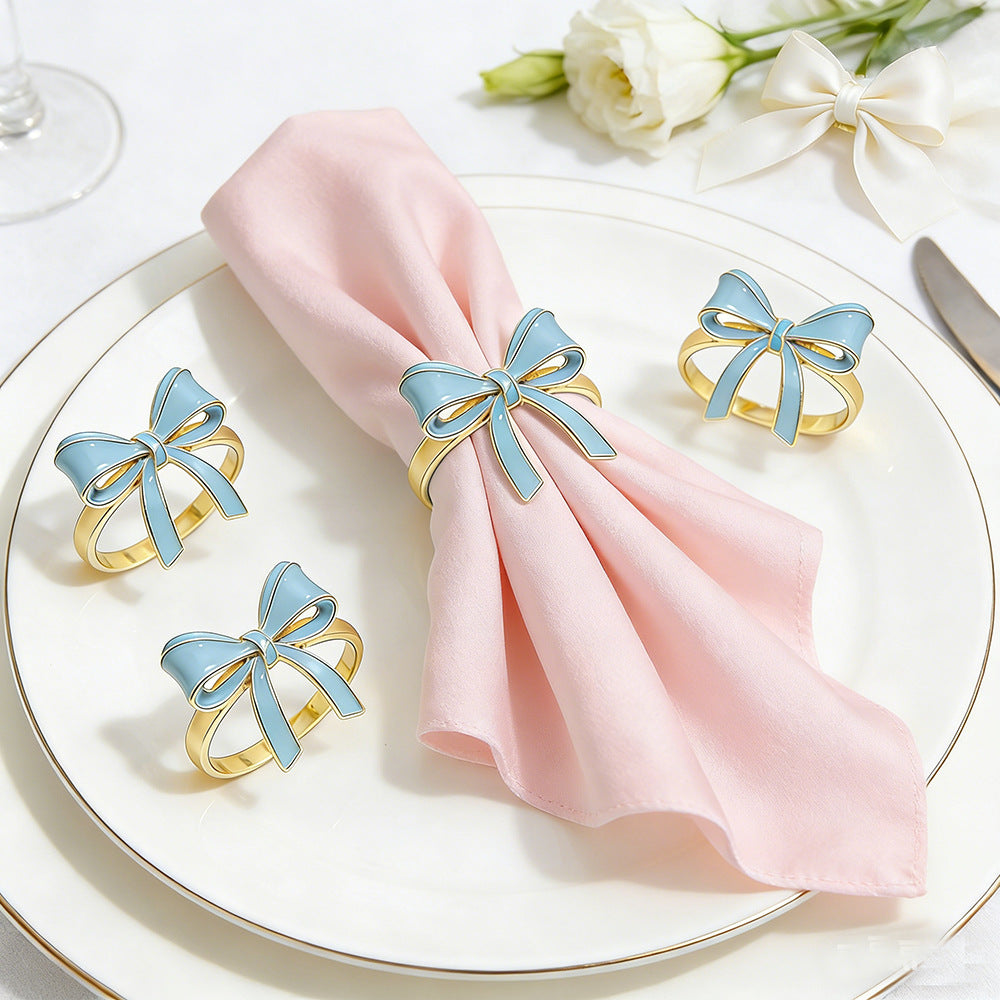 Bow Ribbon Napkin Rings For Table Decoration