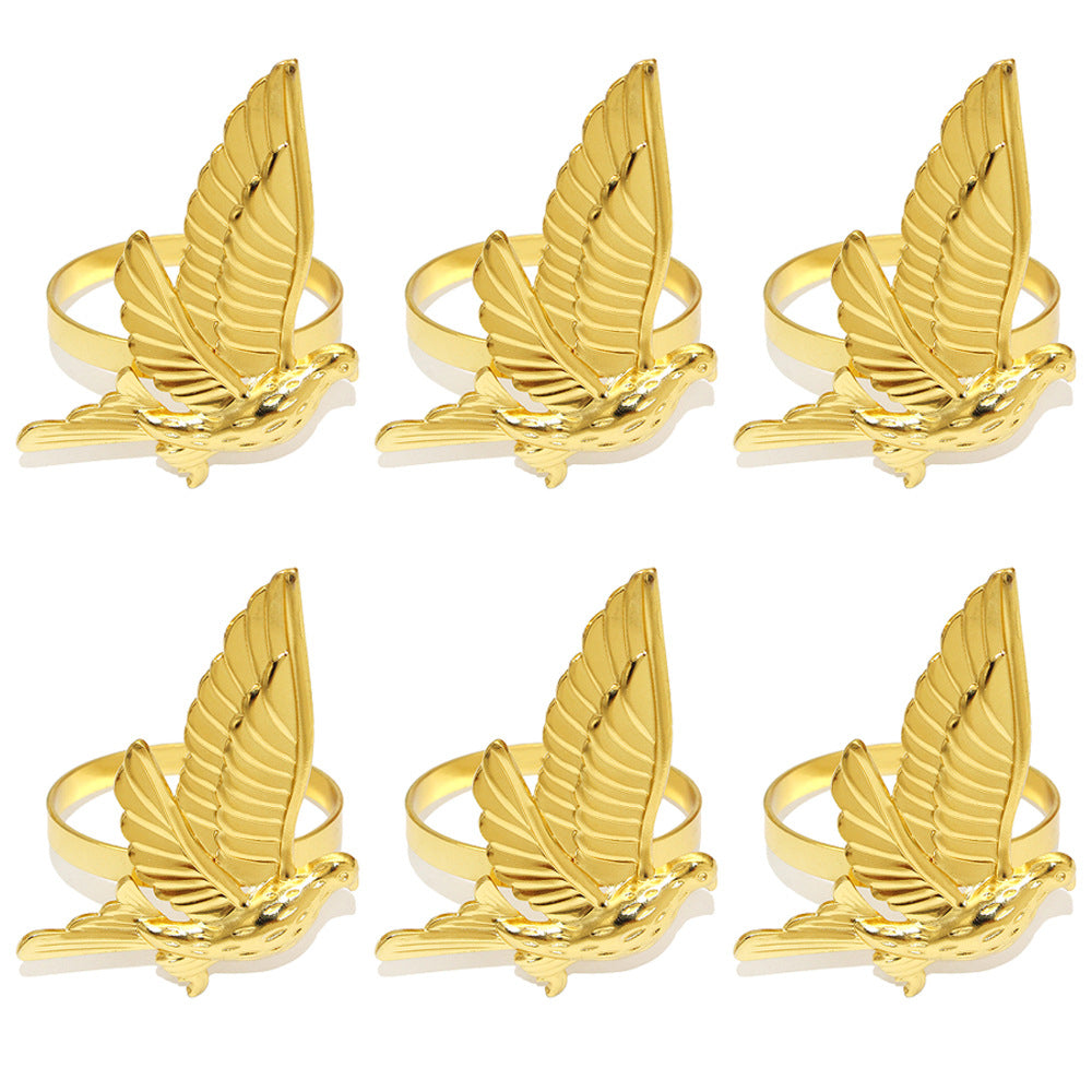 Gold Dove Napkin Rings For Table Decoration
