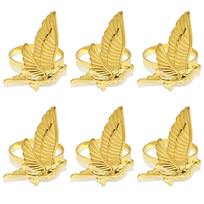 Gold Dove Napkin Rings For Table Decoration