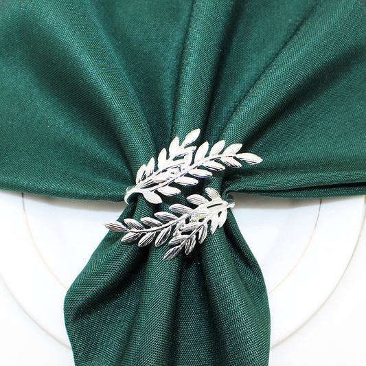 Silver Olive Branch Napkin Rings For Table Decoration
