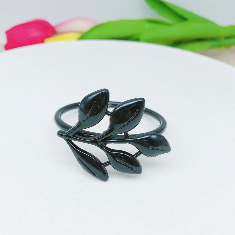 Black Leaf Napkin Rings For Table Decoration