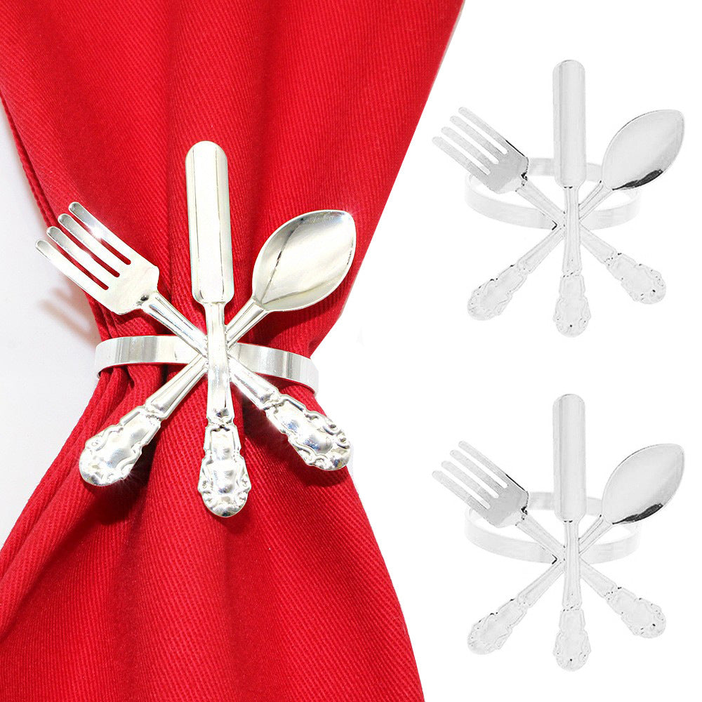 Silver Cutlery Napkin Rings For Table Decoration