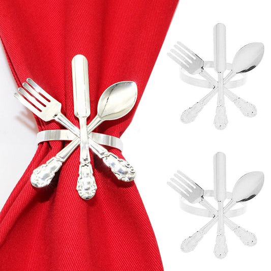 Silver Cutlery Napkin Rings For Table Decoration
