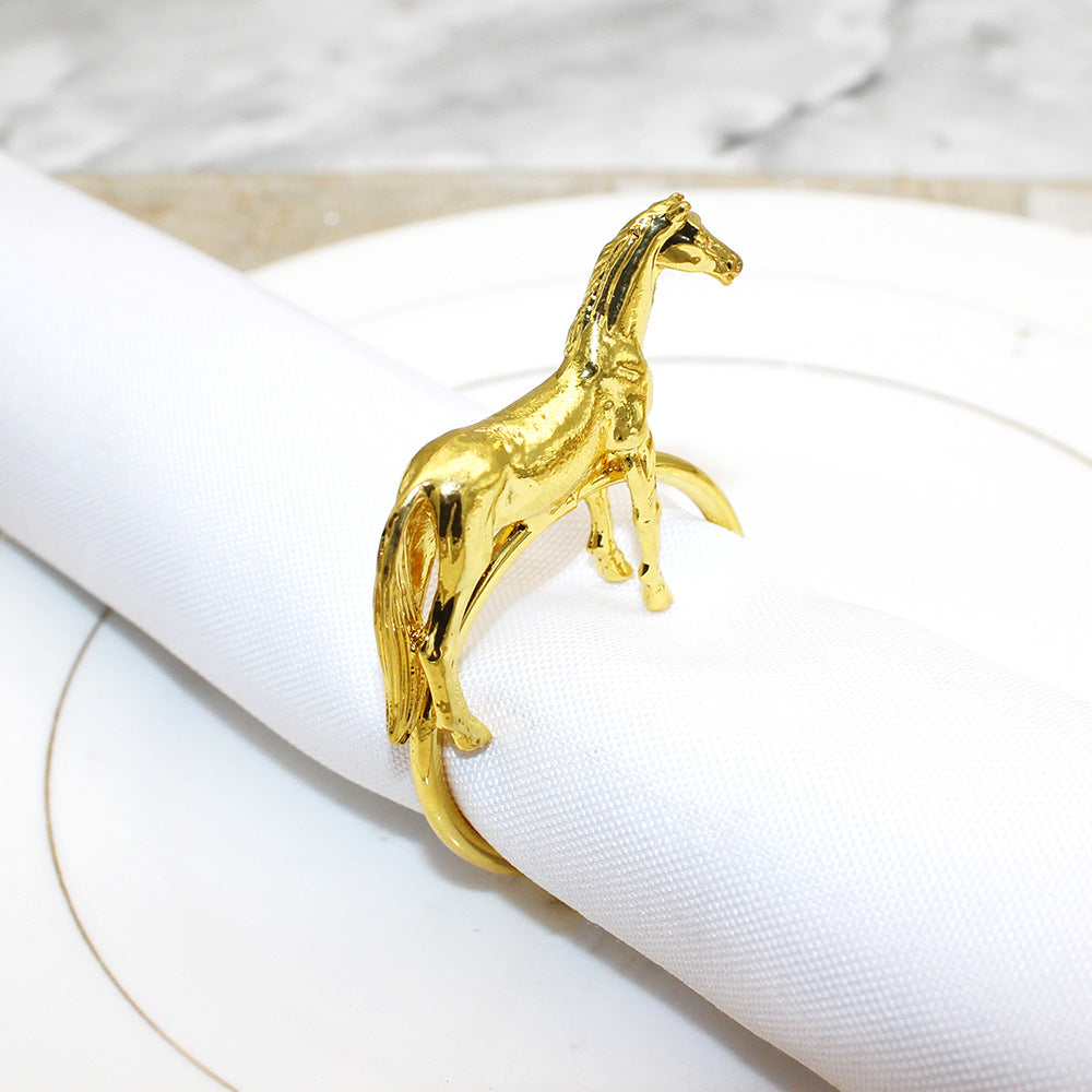 Gold Horse Napkin Rings For Table Decoration