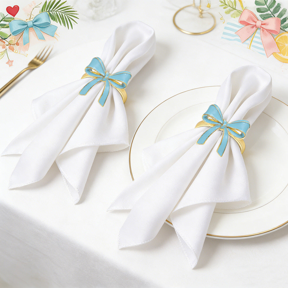 Bow Ribbon Napkin Rings For Table Decoration