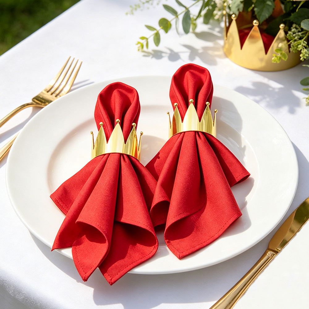 Gold Crown Napkin Rings For Table Decoration