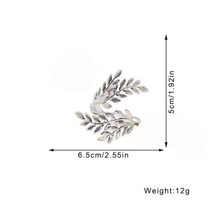 Silver Olive Branch Napkin Rings For Table Decoration