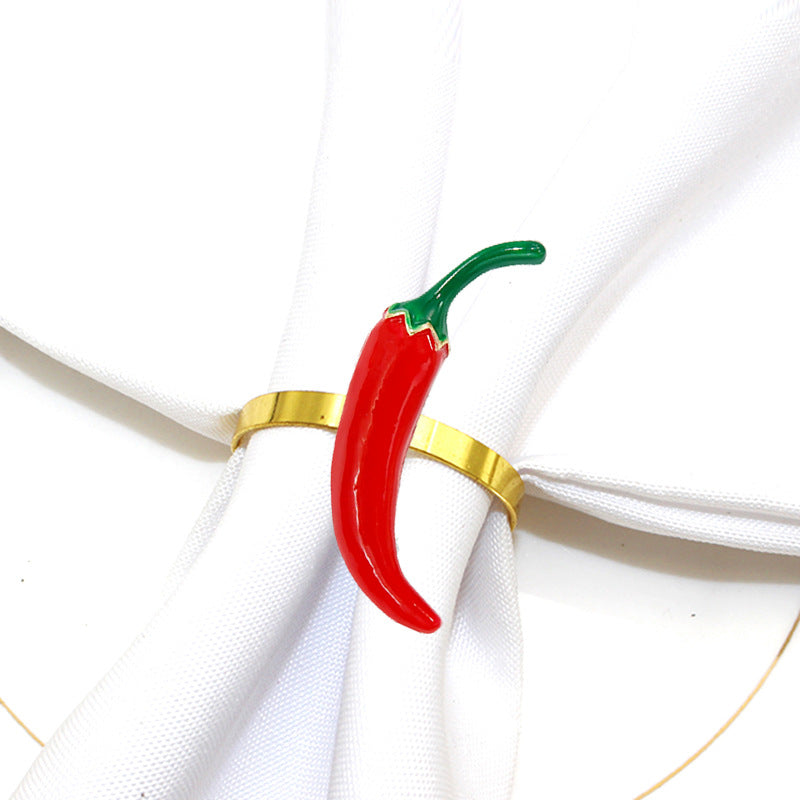 Red Chili Pepper Napkin Rings For Table Decoration