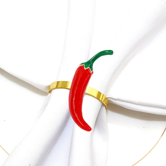 Red Chili Pepper Napkin Rings For Table Decoration