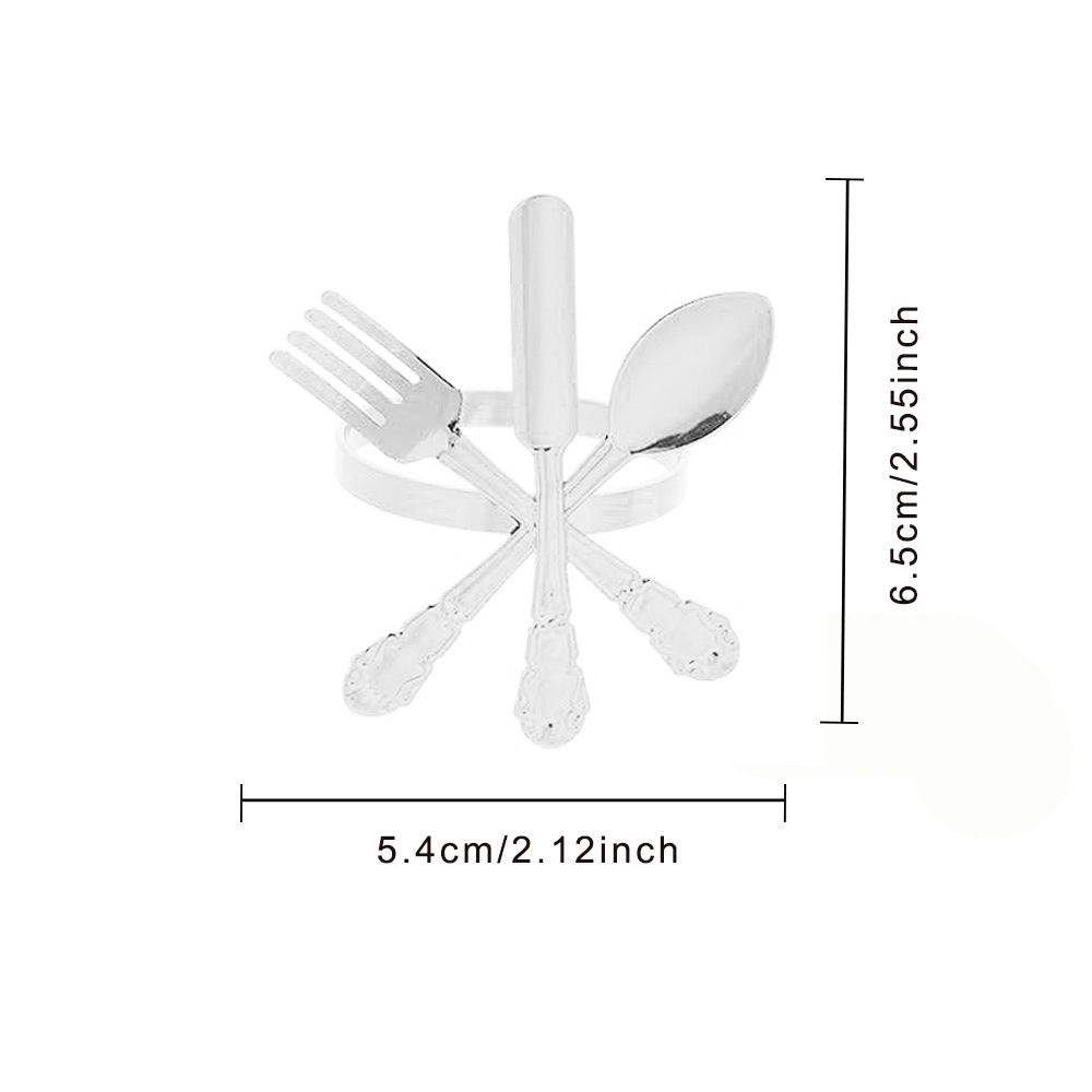 Silver Cutlery Napkin Rings For Table Decoration