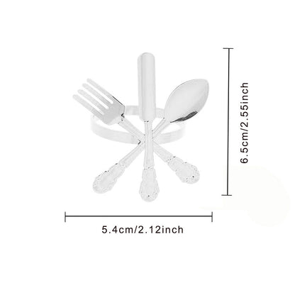 Silver Cutlery Napkin Rings For Table Decoration