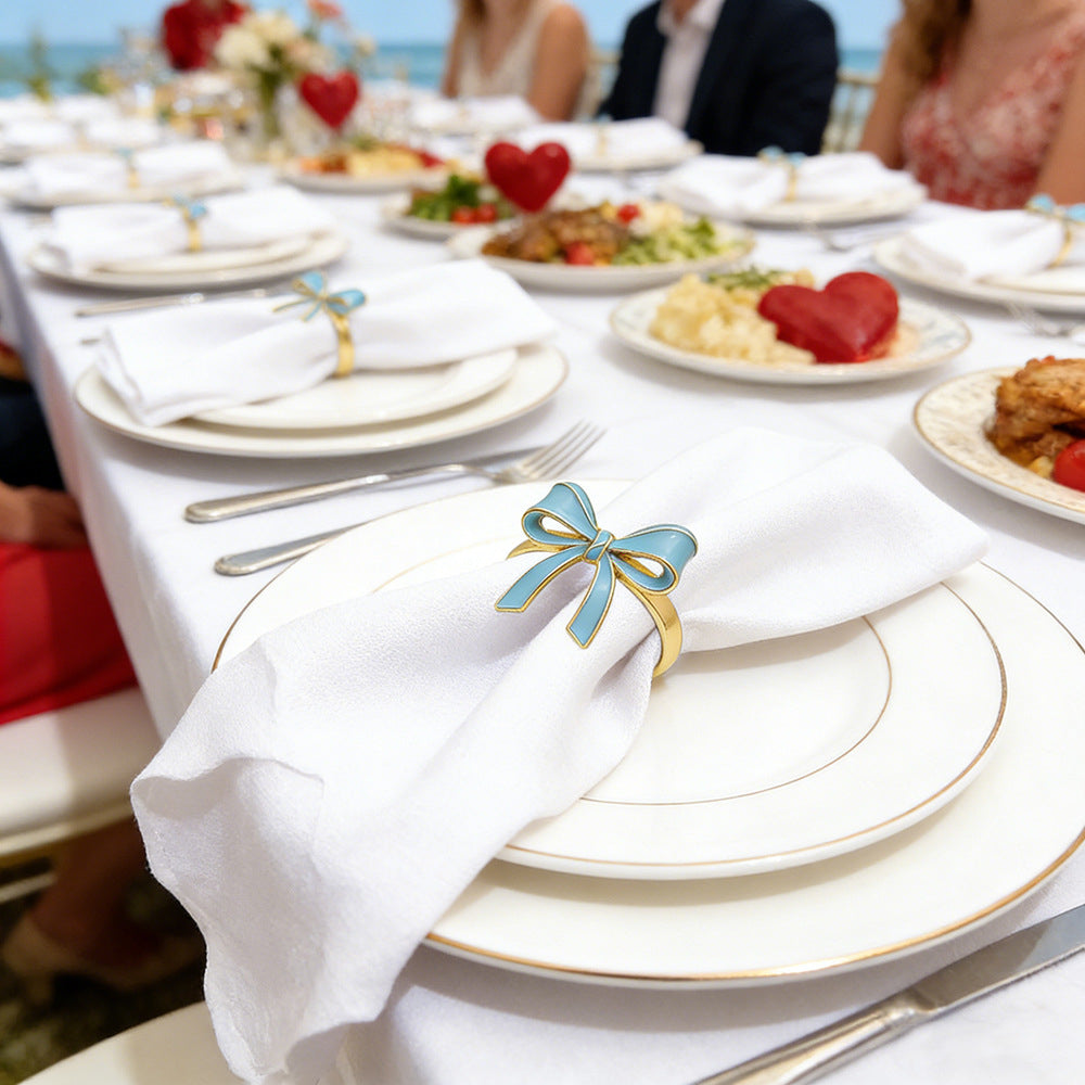 Bow Ribbon Napkin Rings For Table Decoration