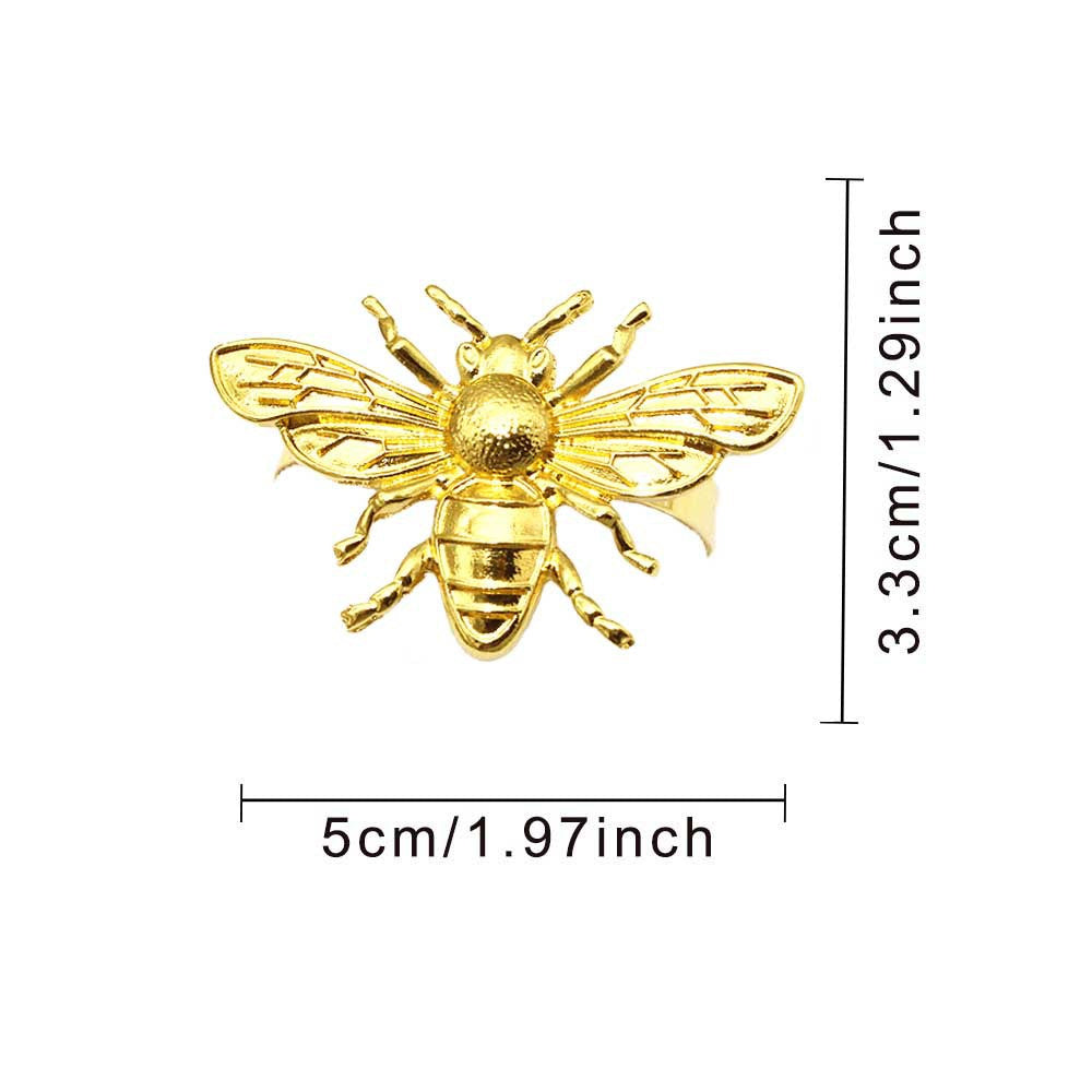 Gold Bee Napkin Rings For Table Decoration